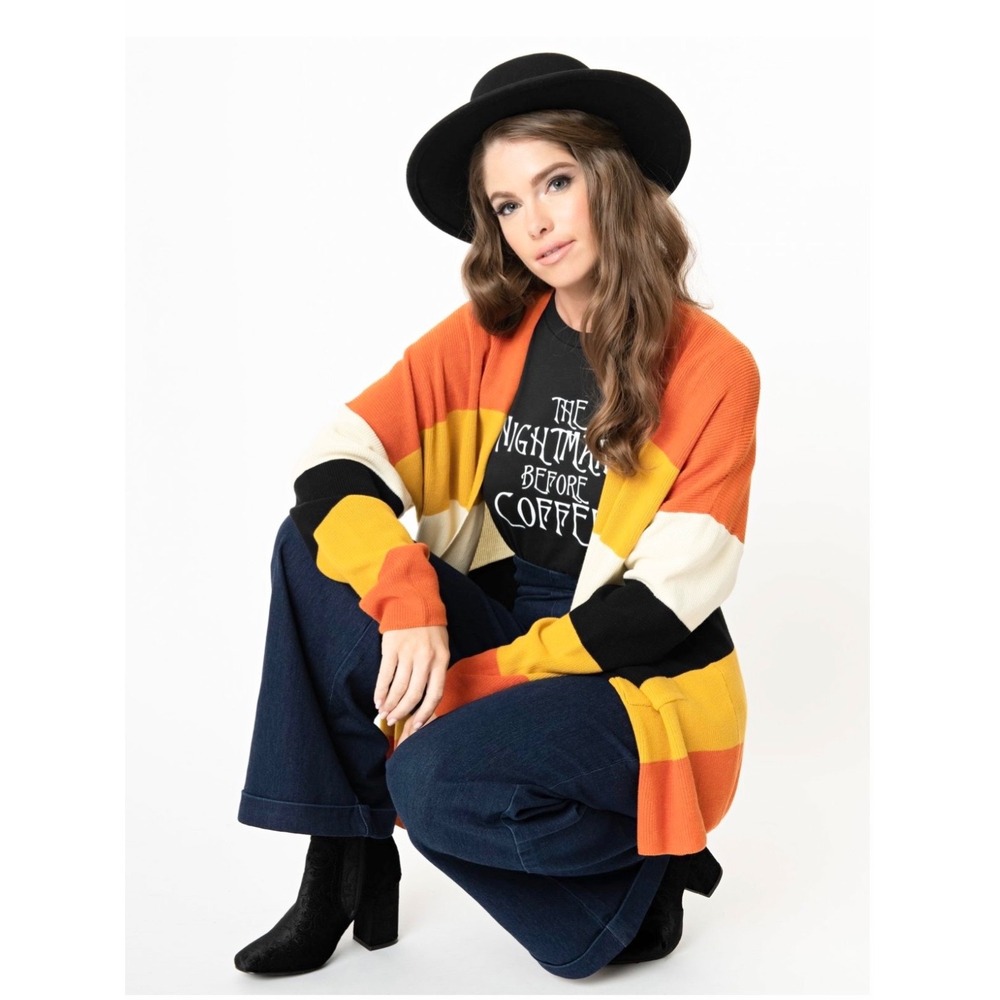 Magnolia Place Striped Open‎ Front Cardigan, Womens One Size Multicolor